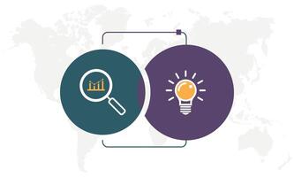 a minimal infographic with two connected. vector