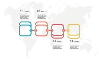 Modern business process template with 4 steps. vector