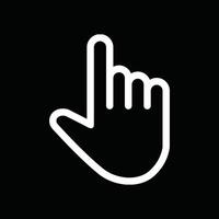 pointer hand mouse cursor symbol on black background. vector