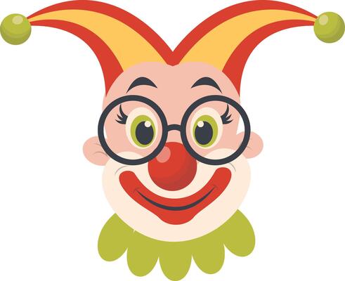 Happy Clown Mask with Glasses