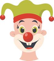 Crazy Clown Mask with Smile Expression vector