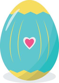 Green Easter Eggs with Simple Heart and Line Design vector