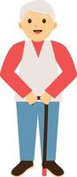 Old People with Cane vector