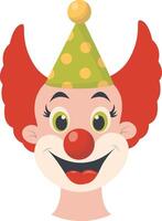 Crazy Clown Mask with Smile Expression vector