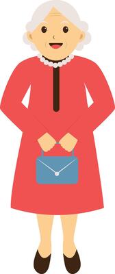 Old Woman in Red Dress