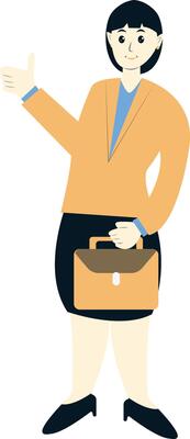 Women Business Character with Uniform, Illustration in Flat Design