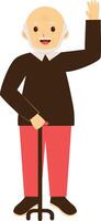 Old Man with Brown Clothes vector