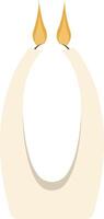 White Candle with Two Flame Wicks for Nowruz Day vector