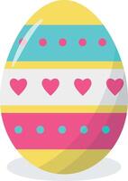 Yellow Easter Eggs with Heart Design vector