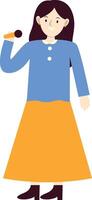 Woman Music Activity with Microphone vector