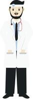 Man Doctor Holding Stethoscope vector