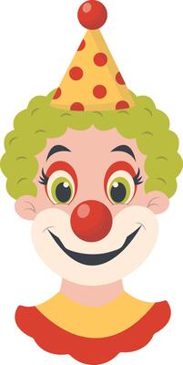 Happy Clown Mask with Green Hair