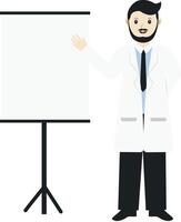 Man Doctor with White Board vector