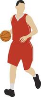 Red Basketball Player Illustration vector