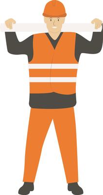 Construction Worker Carrying White Wood