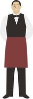 Man Waiter Use Uniform vector