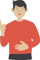 Man Laughter with Red Clothes vector