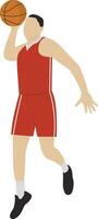 Basket Player with Dunk Pose vector