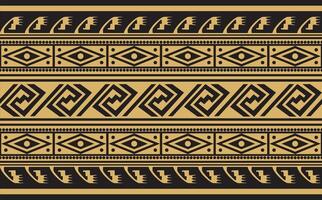 seamless golden border ornament. Native American tribes framework. vector
