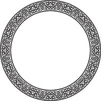 monochrome round oriental ornament. Arabic patterned circle of Iran, Iraq, Turkey, Syria. Persian frame, border. For sandblasting, laser and plotter cutting. vector
