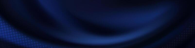 Elegant and flowing abstract banner with a smooth dark blue wave. vector