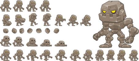 Little Golem Creature Animated Game Character Sprite vector