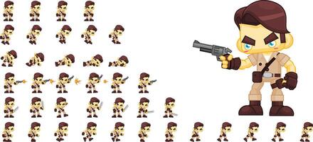 The Hunter Animated Game Character Sprite vector
