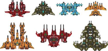 Large Sized Top Down Space Shooter Ship Game Sprite vector