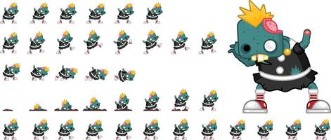 Nanny Zombie Animated Game Character Sprite vector