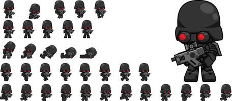 Spec ops Soldier Animated Game Character Sprite vector