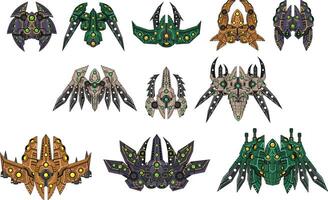 Top Down Alien Space Ship Shooter Game Sprite vector