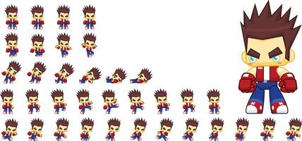 Bad Boy Game Animated Character Sprite vector