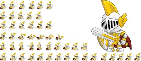 Paladin Knight Animated Game Character Sprite vector