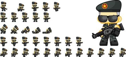 The Commando Soldier Game Character Sprite vector