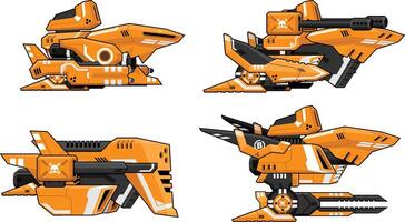 Large Sized Side Scroller Space Shooter Ship Game Sprite vector