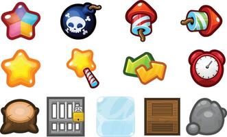 Item Object Icon Match Three Game Items Sprite Pack vector