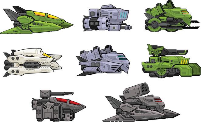 Medium Sized Side Scroller Space Ship Shooter Game Sprite