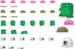 Various Enemy Creature Game Character Sprite vector