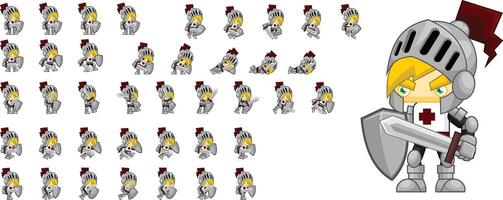 Knight Fantasy RPG Game Character Sprite vector