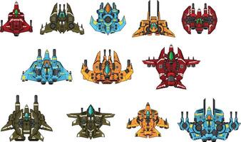 Medium Sized Top Down Space Shooter Ship Game Sprite vector