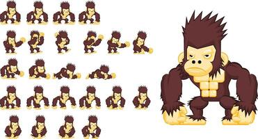 Big Ape Monkey Kong Animated Game Character Sprite vector
