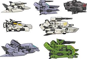 Large Sized Side Scroller Space Ship Shooter Game Sprite vector