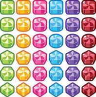Striped Candy Match Three Game Items Sprite Pack vector