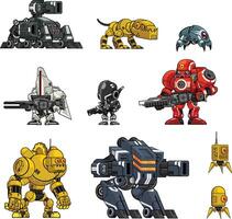 Robot Mech Android Game Character Sprite Collection vector