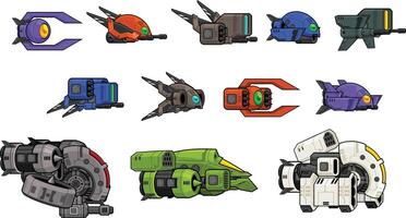 Small Sized Side Scroller Space Ship Shooter Game Sprite vector