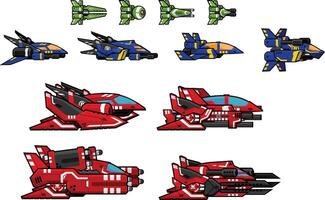 Medium Sized Side Scroller Space Shooter Ship Game Sprite vector