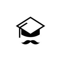 simple and unique logo of toga hat and moustache vector