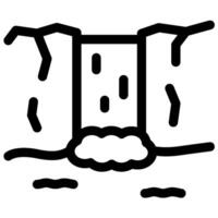 waterfall scenery icon vector
