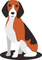 Beagle, dog sitting flat icon design, illustration vector