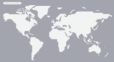 simple straight line map of the world, background vector